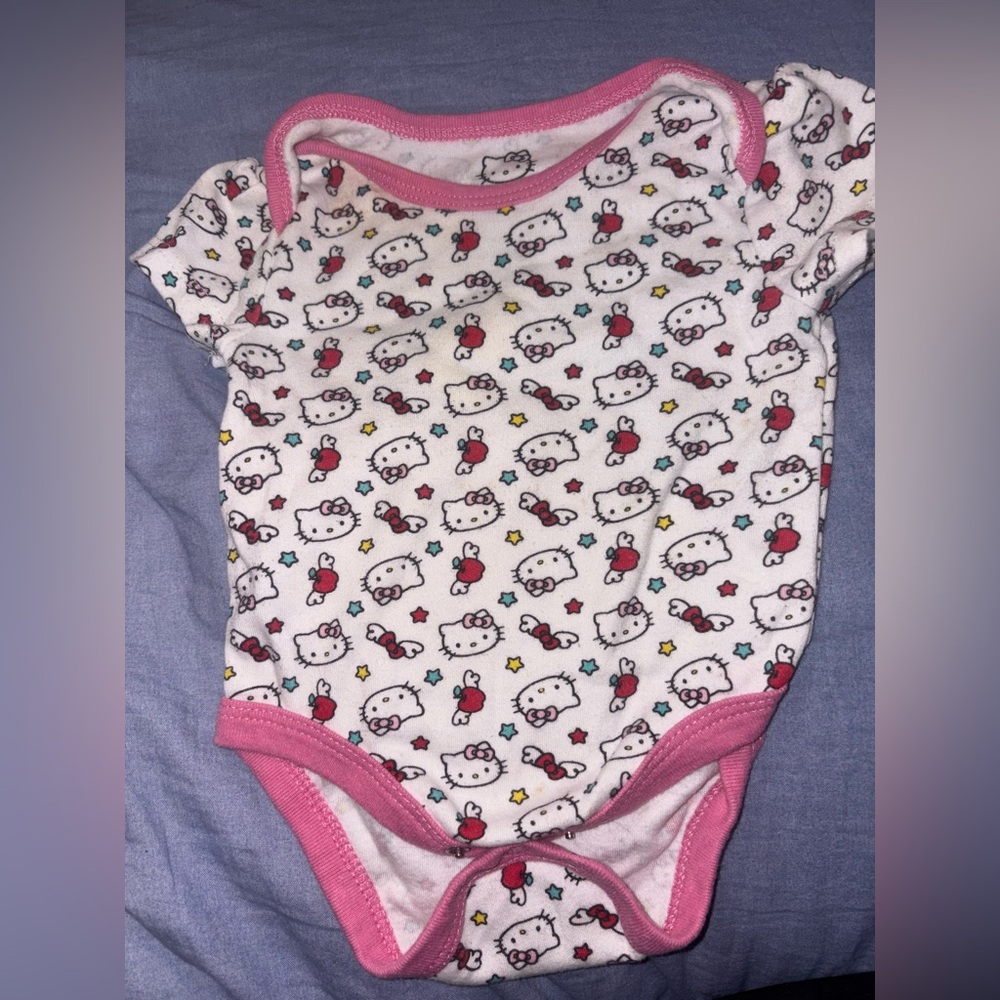 Hello Kitty Pink‎ and White Patterned Bodysuit